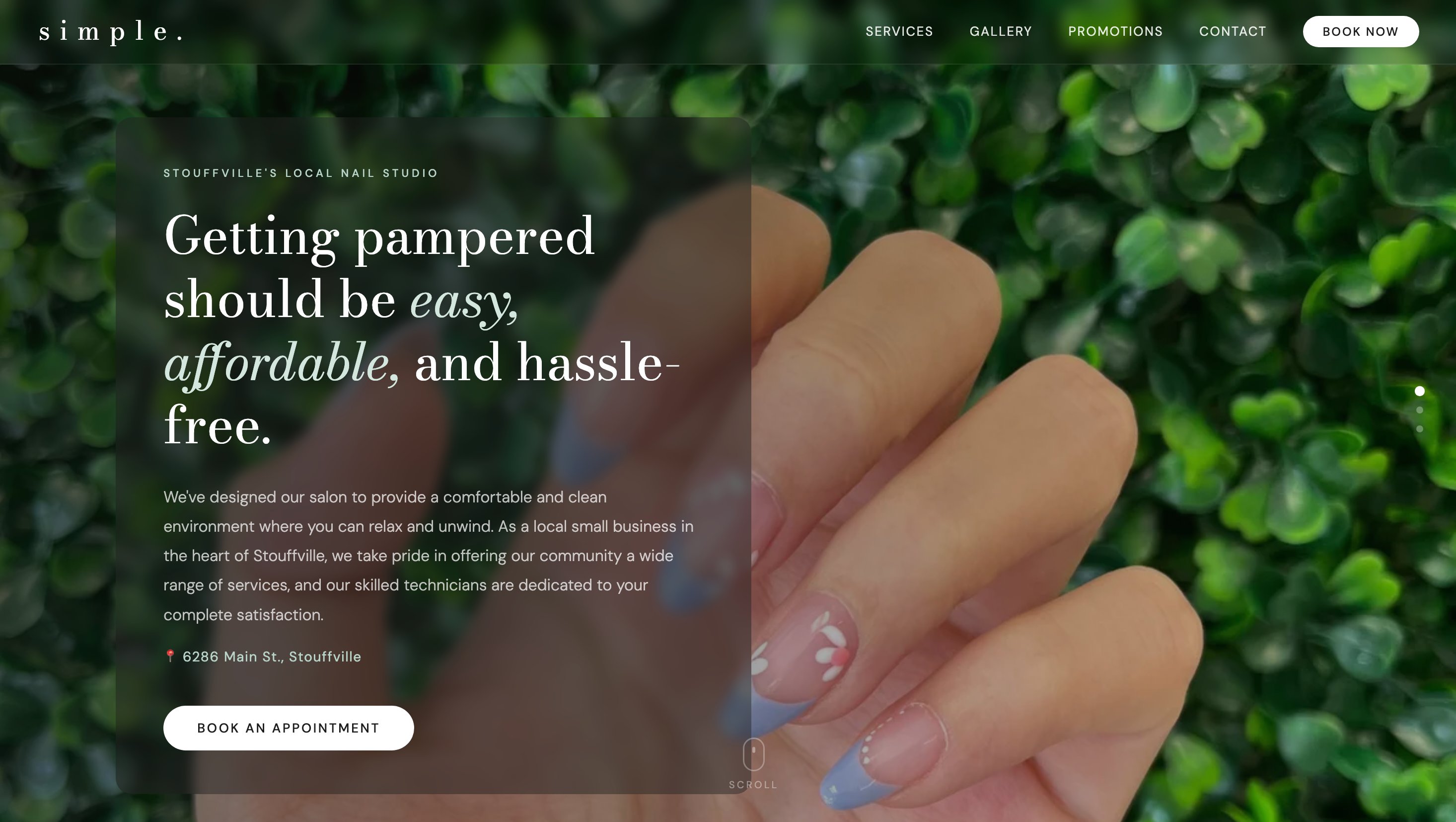 Redesigned Simple Nails & Spa website
