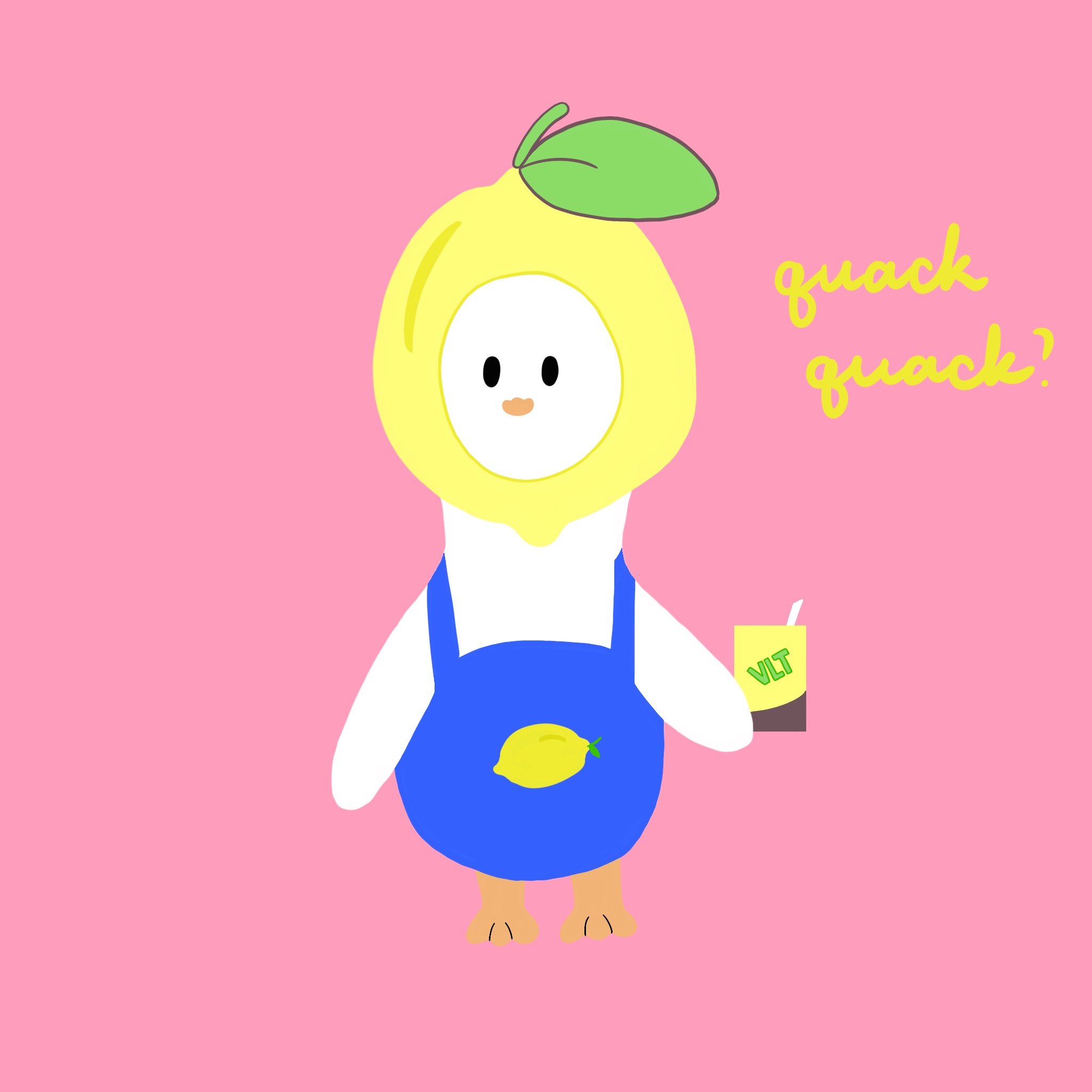 A duck dressed as a lemon
