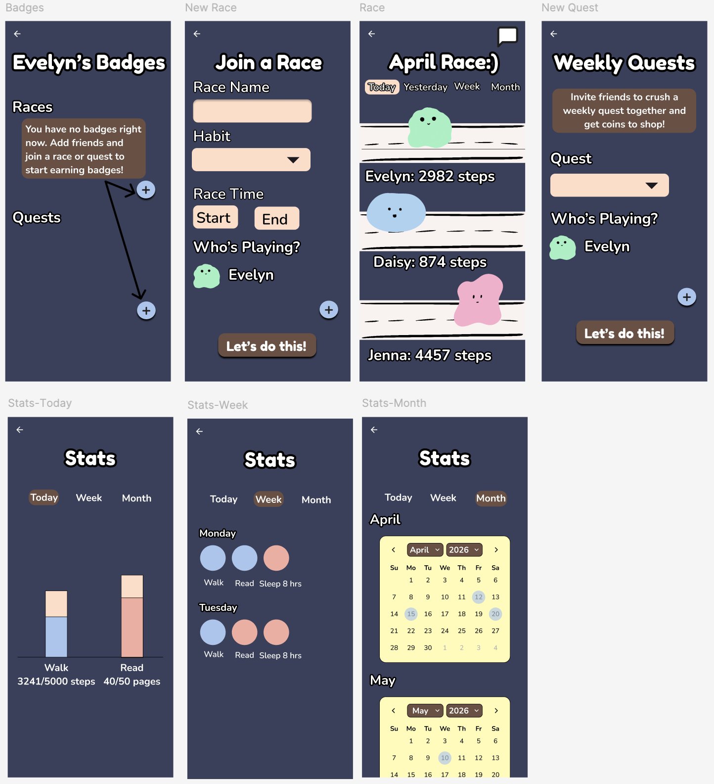 High-fi mockup screens 3
