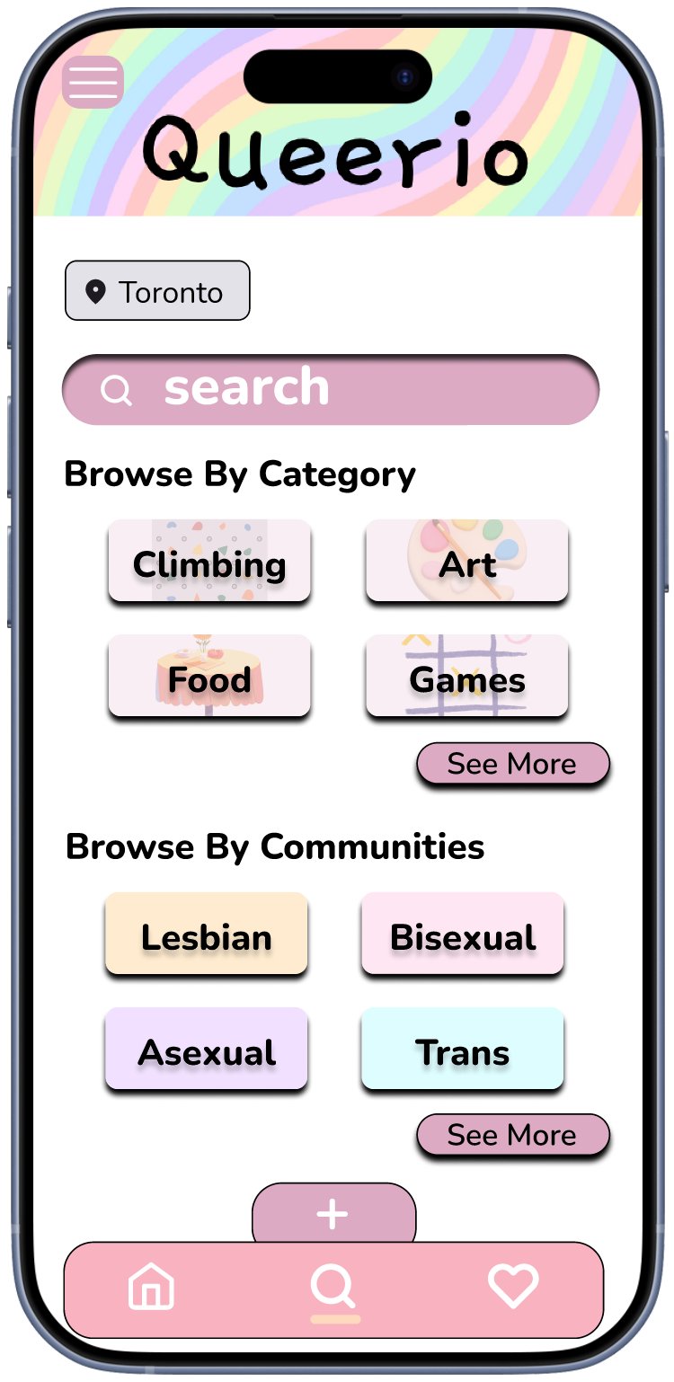 Queerio discover page