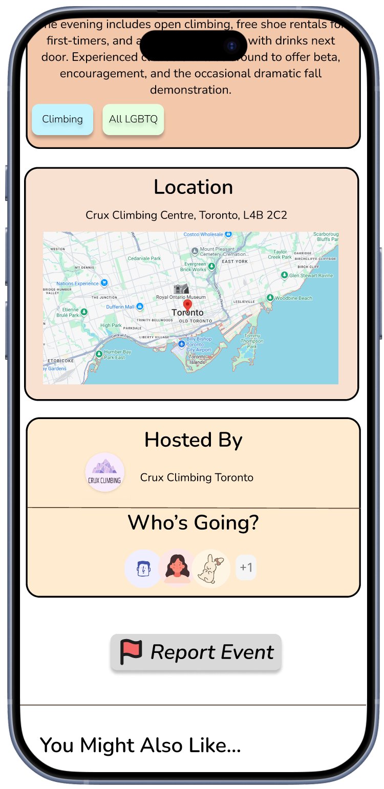Queerio event page bottom