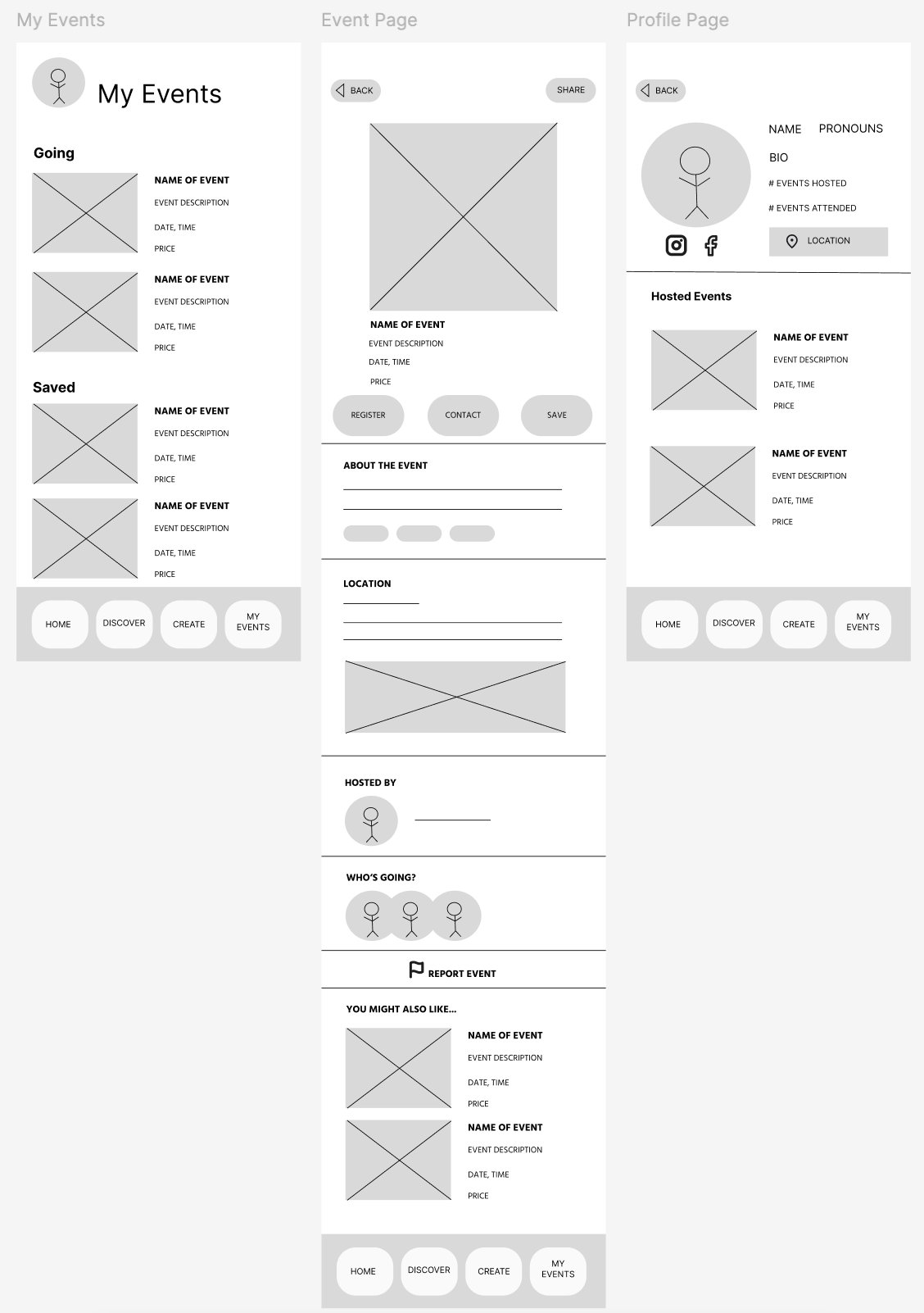 Figma low-fi wireframe sheet 2